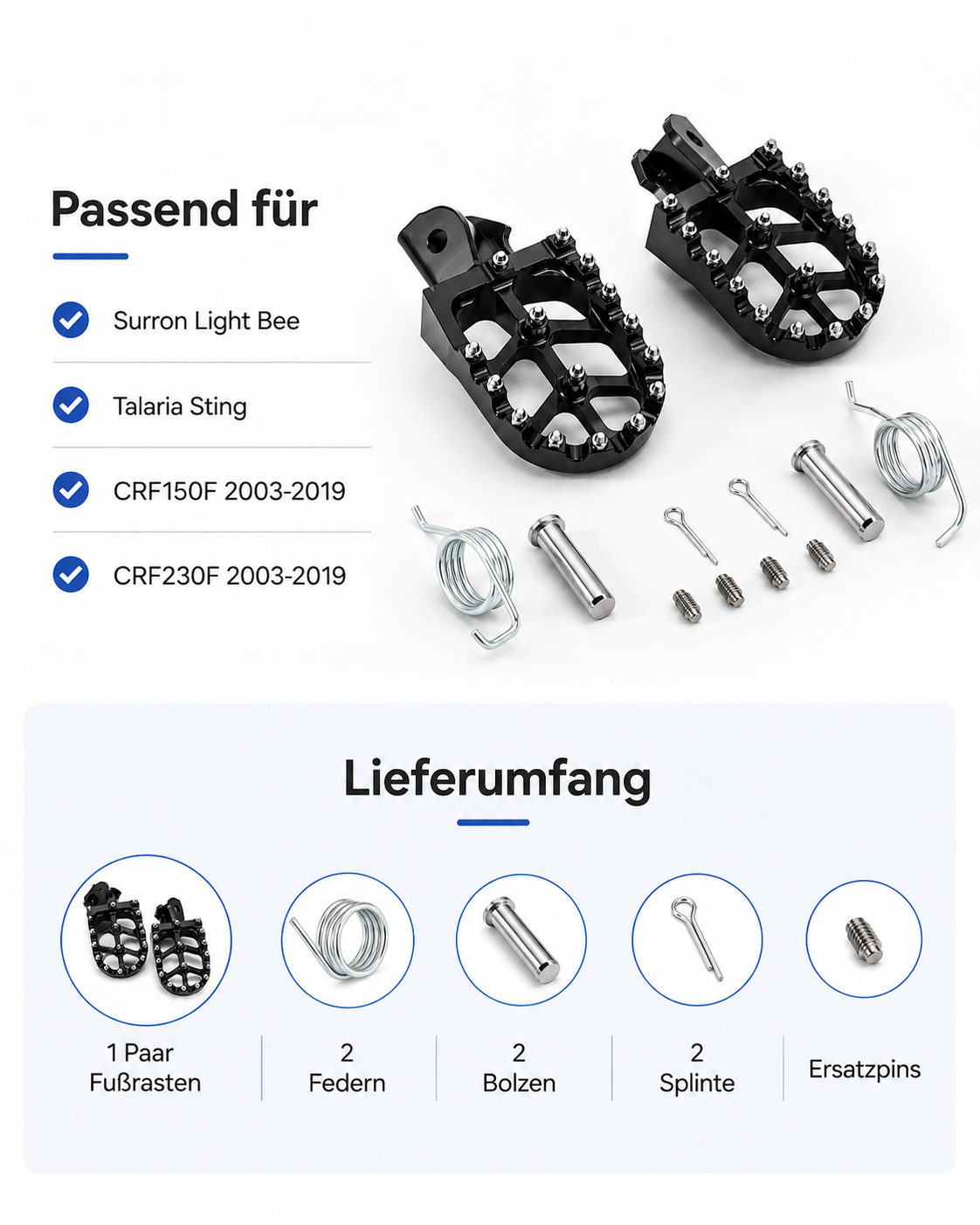 Fußrasten Surron / Talaria / CRF